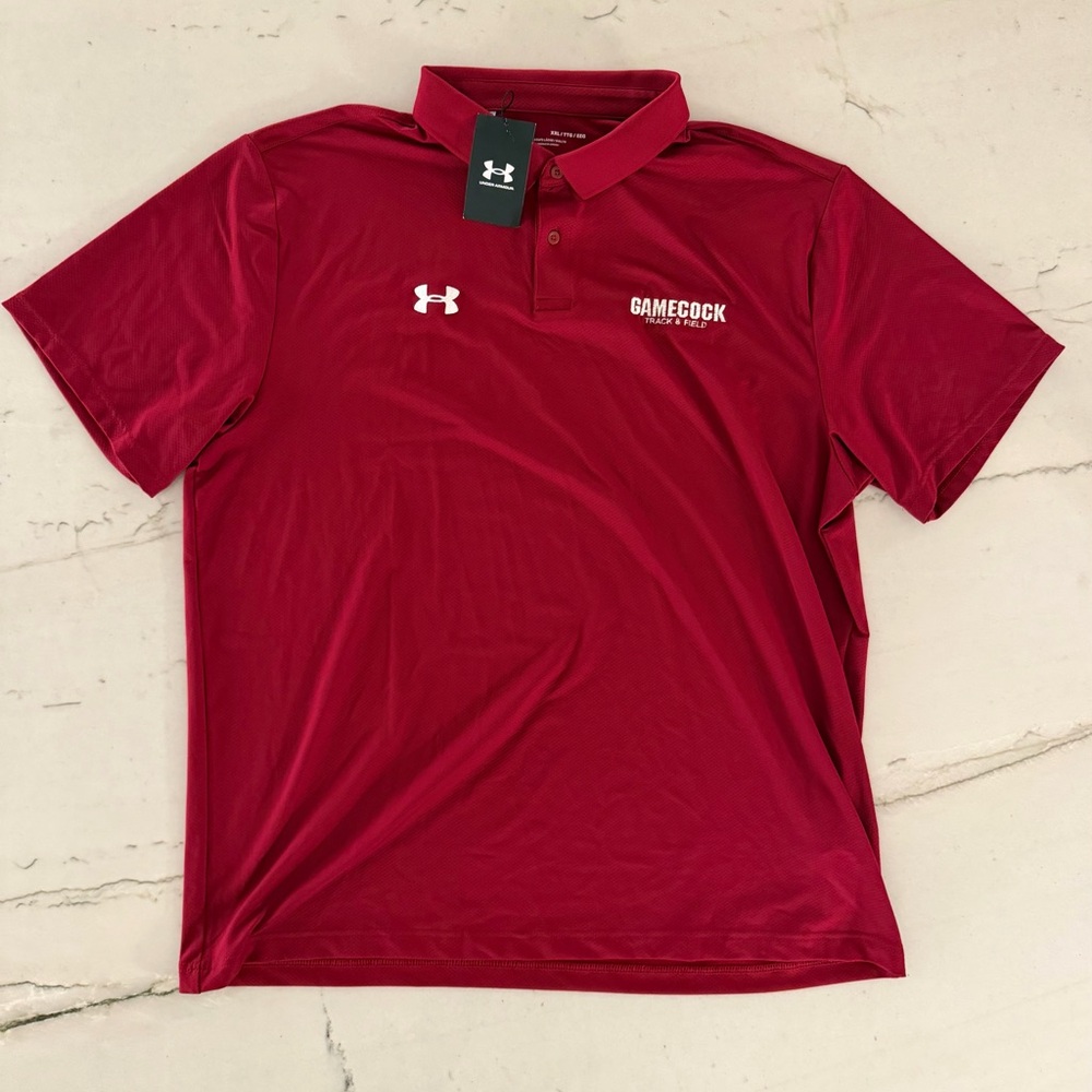 Under Armour USC Carolina Gamecocks Team Polo Shirt Men's 2XL New NWT Tack Field